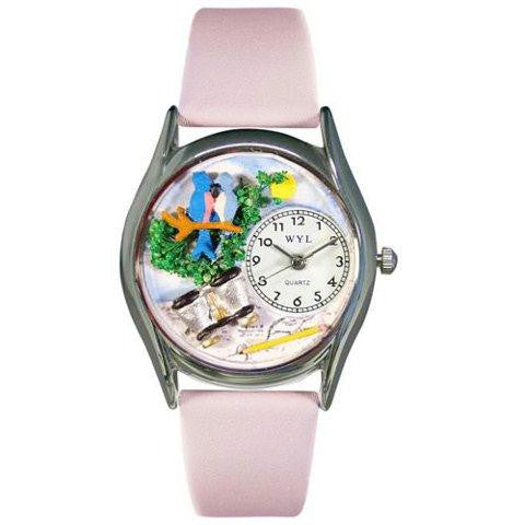 Whimsical Womens Bird Watching Yellow Leather Watch