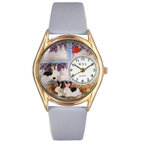 Whimsical Womens Bunny Rabbit Baby Blue Leather Watch