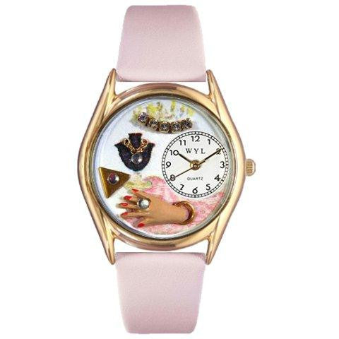 Whimsical Womens Jewelry Lover Pink Pink Leather Watch