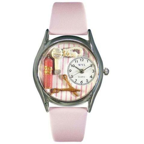 Whimsical Womens Beautician Female Pink Leather Watch