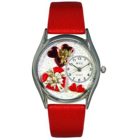 Whimsical Womens Valentines Day Red Red Leather Watch