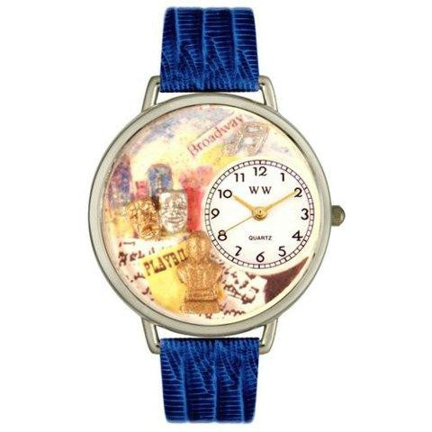 Whimsical Unisex Drama Theater Royal Blue Leather Watch