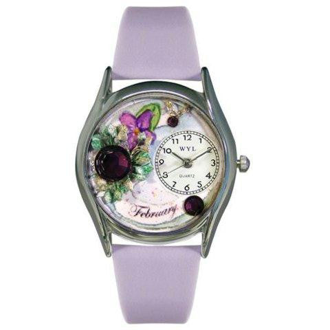 Whimsical Womens Birthstone: February Purple Leather Watch