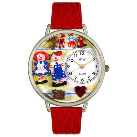 Whimsical Unisex Raggedy Ann-Andy Navy Blue Leather Watch