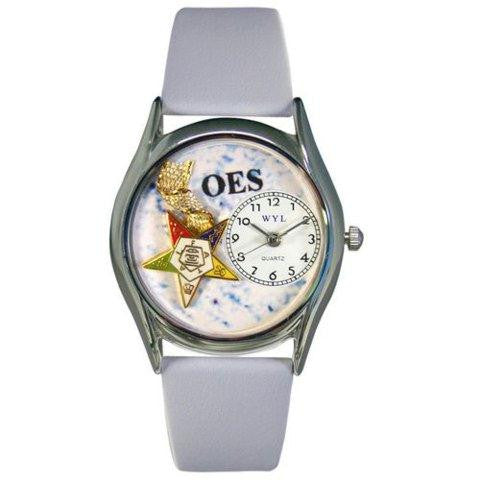 Whimsical Womens Order of the Eastern Star Baby Blue Leather Watch