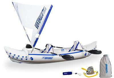 Sea Eagle 330 Inflatable Kayak Includes QuikSail Seats Paddles and Pump