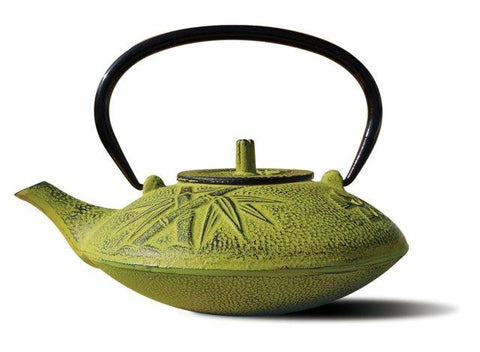 Moss Green Cast Iron Sakura Teapot 37 Oz