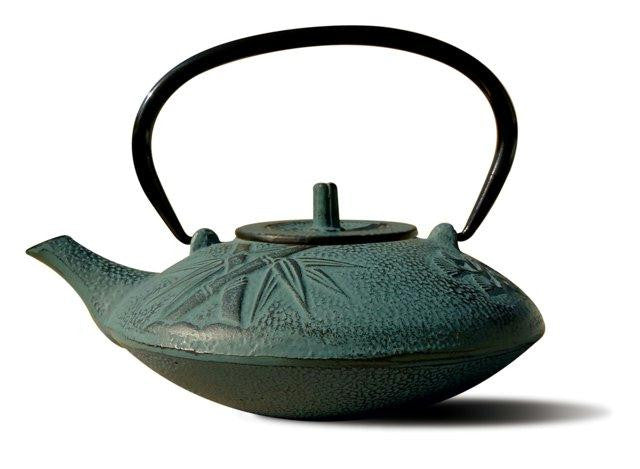 Shale Green Cast Iron Sakura Teapot 37 Oz