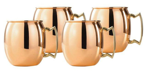 Set of 4 16 Oz  Solid Copper Moscow Mule Mug W-B