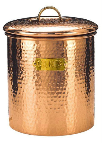 6.75 x 7.5 Decor Copper Hammered Cookie Jar 4Qt