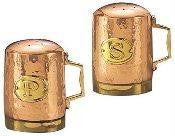 4.25 H. Decor Copper Hammered Stovetop Salt Pepper Set