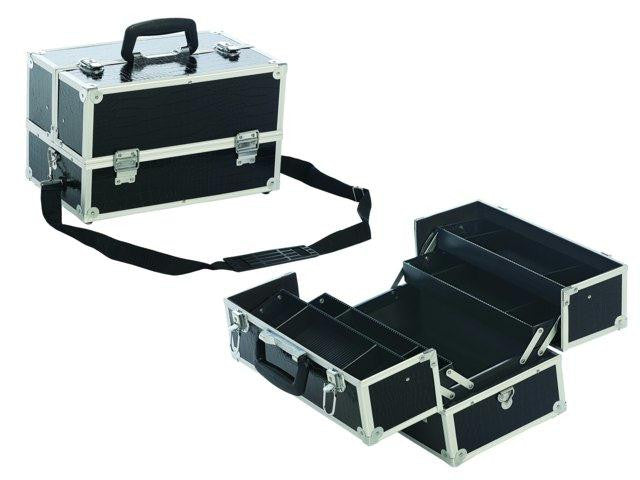 Automatic Black Crocodile Train Case