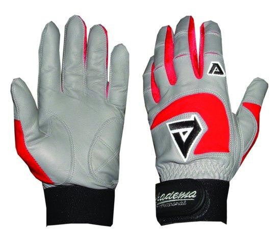 Akadema Grey-Red Professional Batting Gloves Large