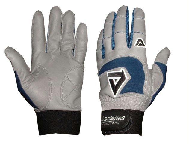 Akadema Grey-Royal Blue Professional Batting Gloves Large