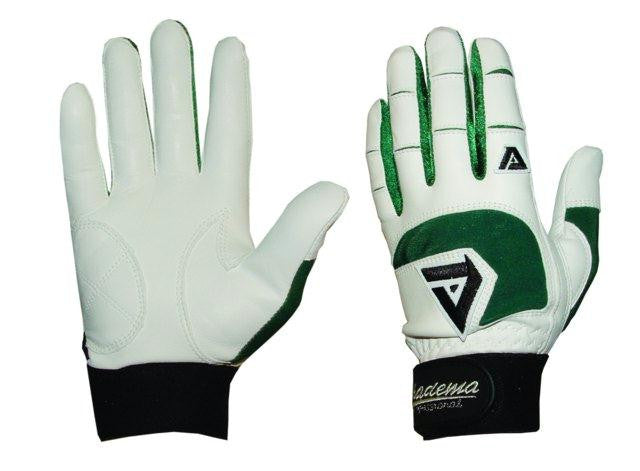 Akadema White-Green Professional Batting Gloves Large