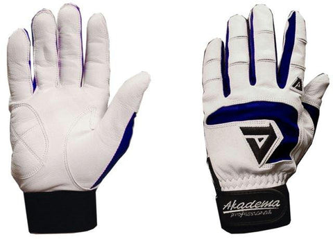 Akadema White-Navy Professional Batting Gloves Medium