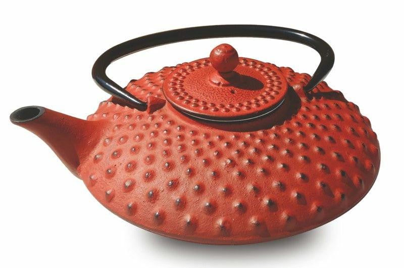 Red Cast Iron Amity Teapot 26 Oz