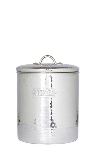 6.75 x 7.5 Stainless Steel Hammered Cookie Jar w-Fresh Seal Cover 4 Qt.