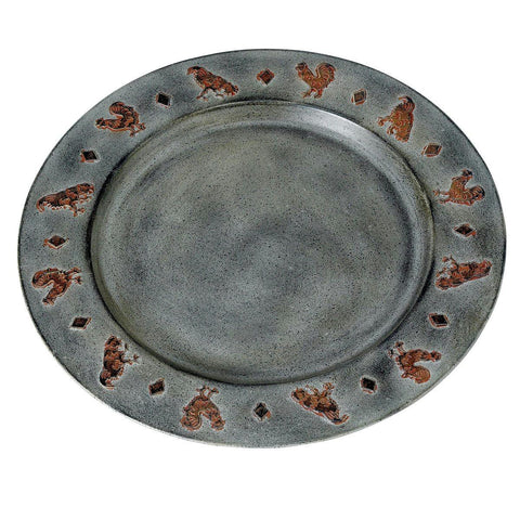 13 Inch Diameter Rooster Charger Plate - Set of 6