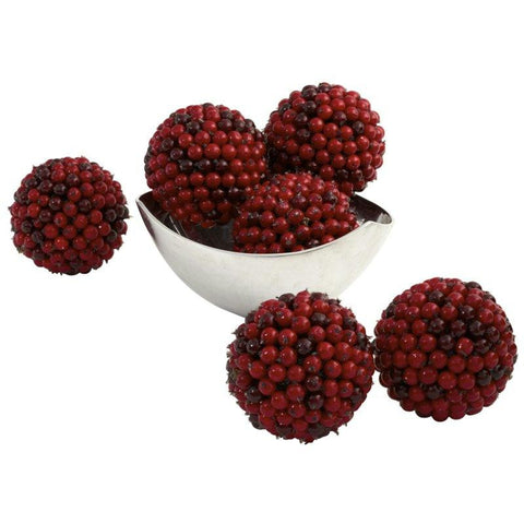 5 Inch Red Berry Ball (Set of 6)