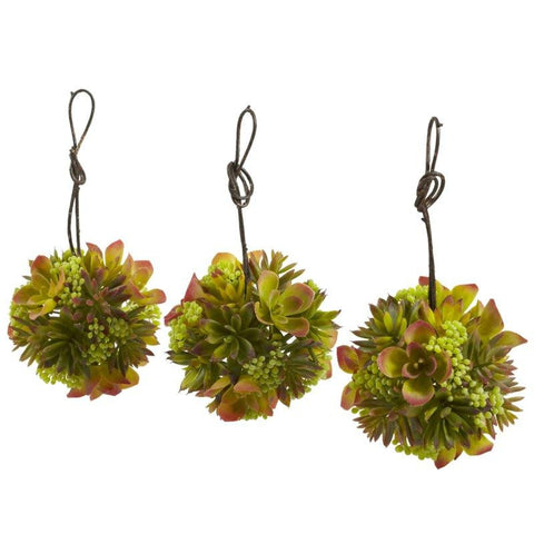 5 Inch Mixed Succulent Hanging Ball (Set of 3)