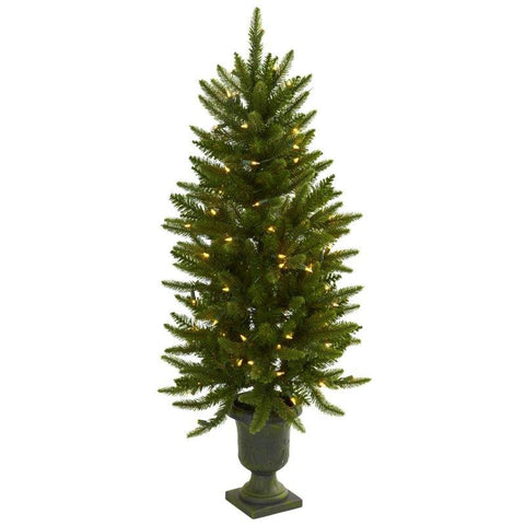 4Ft Christmas Tree w-Urn and Clear Lights