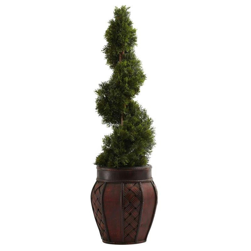 Cedar Spiral w-Decorative Planter