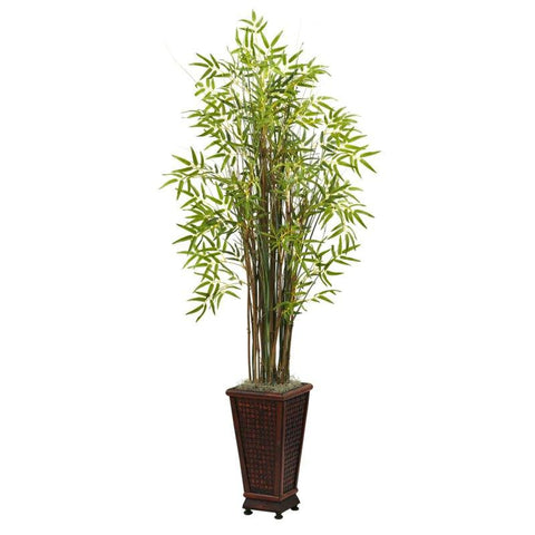 5.5Ft Grass Bamboo Plant w-Decorative Planter