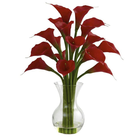 Red Galla Calla Lily w-Vase Arrangement