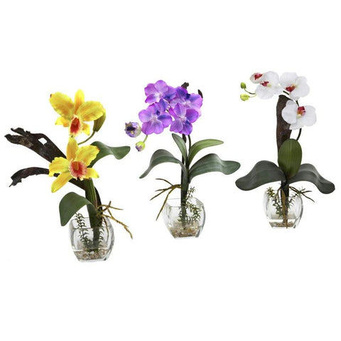 Mixed Orchid w-Cube Arrangements (Set of 3)