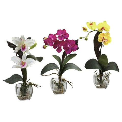 Mixed Orchid w-Cube Arrangements (Set of 3)