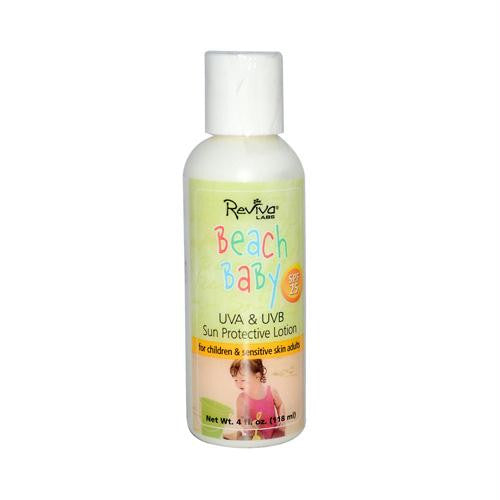 Reviva Labs Beach Baby Sun Protective Lotion No 575 UVA and UVB SPF 25 - 4 fl oz