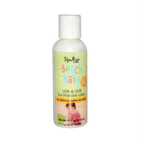 Reviva Labs Beach Baby Sun Protective Lotion No 575 UVA and UVB SPF 25 - 4 fl oz