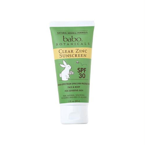 Babo Botanicals Sunscreen - Clear Zinc - SPF 30 - 3 fl oz