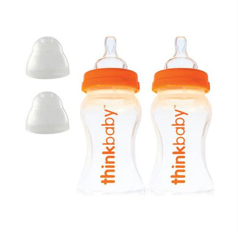 Thinkbaby Baby Bottle with Stage A Nipple (0-6 Months) - Twin Pack - 9oz