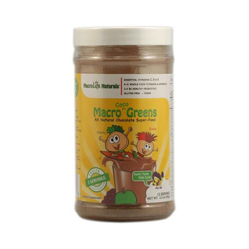 MacroLife Naturals Jr. Macro Coco-Greens for Kids Chocolate - 3.3 oz