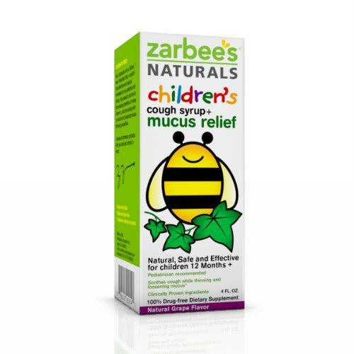 Zarbees Naturals Childrens Mucus Relief + Cough Syrup - Grape - 4 oz