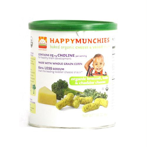 Happy Baby Happy Munchies Baked Organic Snacks - Cheese and Veggie - Case of 6 - 1.63 oz