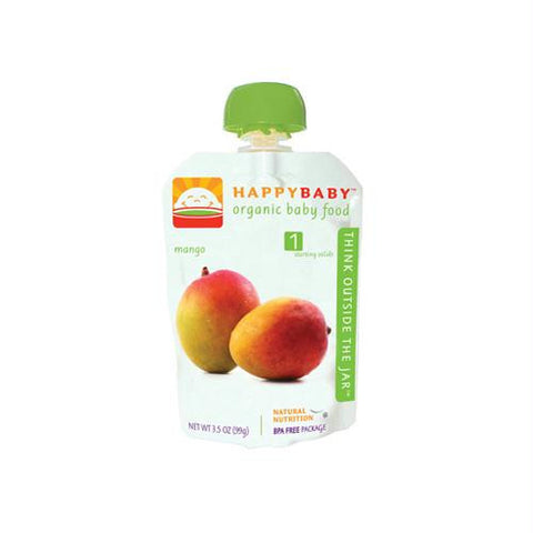 Happy Baby Organic Baby Food Stage 1 Fresh Mango - 3.5 oz - Case of 16