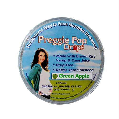 Three Lollies Preggie Pop Drops Natural Green Apple - 21 Pieces