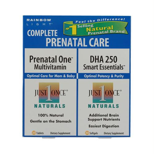 Rainbow Light Prenatal One Multivitamin and DHA 250 Smart Essentials Combo - 30 Tablets and 30 Softgels