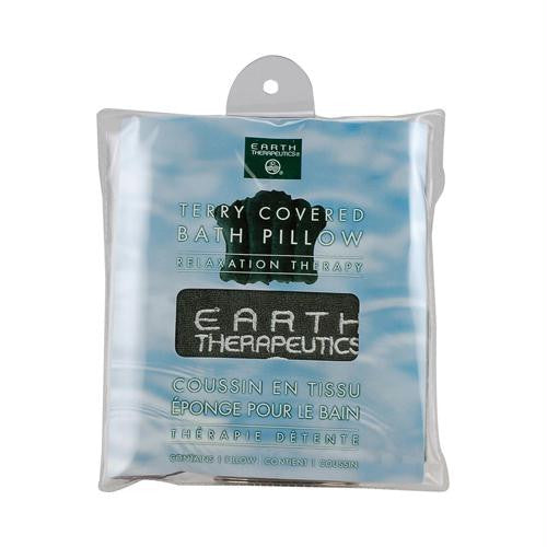 Earth Therapeutics Terry Covered Bath Pillow Dark Green - 1 Pillow