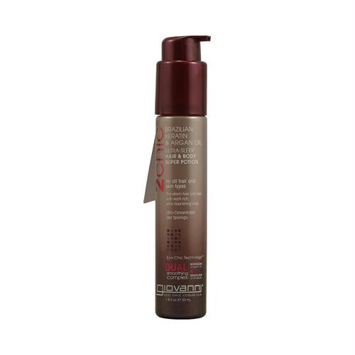 Giovanni 2chic Ultra-Sleek Hair and Body Super Potion with Brazilian Keratin and Argan Oil - 1.8 fl oz