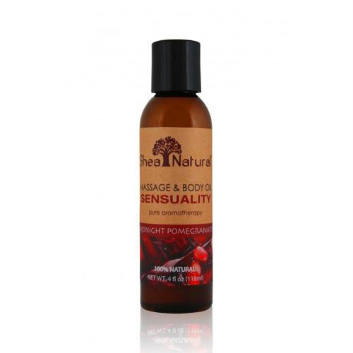 Shea Natural Massage and Body Oil - Sensual Midnight Pomegranate - 4 oz