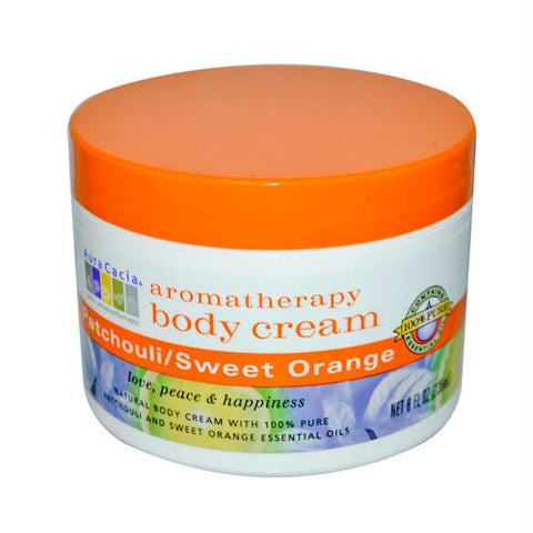 Aura Cacia Body Cream Patchouli and Sweet Orange - 8 oz