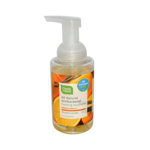 CleanWell All-Natural Antibacterial Foaming Hand Wash Orange Vanilla - 9.5 fl oz