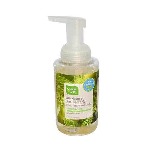 CleanWell All-Natural Antibacterial Foaming Hand Wash Spearmint Lime - 9.5 fl oz