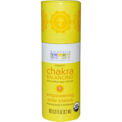 Aura Cacia Organic Chakra Balancing Aromatherapy Roll-on - Empowering Solar Plexus - .31 oz