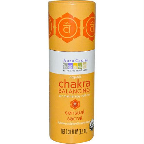 Aura Cacia Organic Chakra Balancing Aromatherapy Roll-on - Sensual Sacral - .31 oz