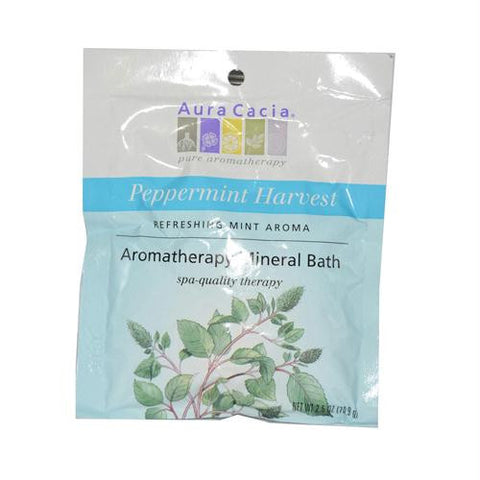 Aura Cacia Aromatherapy Mineral Bath Peppermint Harvest - 2.5 oz - Case of 6